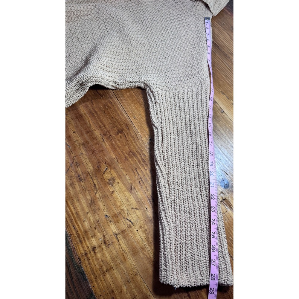 Abercrombie & Fitch Oversized Chunky Knit Turtleneck Sweater Tunic Camel Size S - Picture 8 of 9